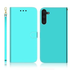For Galaxy Note 10 Imitated Mirror Surface Horizontal Flip Leather Case with Holder & Card Slots & Wallet & Lanyard(Mint Green) (OEM)