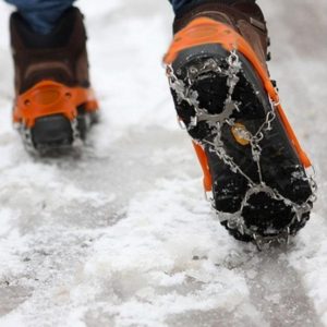 1 Pair 19 Teeth Anti-Slip Ice Gripper Hiking Climbing Chain Shoes Covers, Size:L(Orange) (OEM)