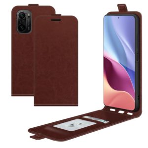 For Xiaomi Redmi K40 / K40 Pro / Poco F3 / Mi 11i R64 Texture Single Vertical Flip Leather Protective Case with Card Slots & Photo Frame(Brown) (OEM)