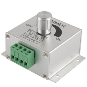 Aluminum Single Color Dimmer Switch LED Dimmer Controller for Strip Light DC12-24V, Output Current: 8A(Silver) (OEM)