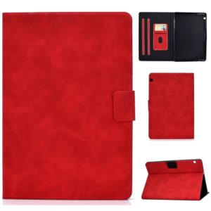 For Huawei MediaPad T5 Cowhide Texture Horizontal Flip Leather Case with Holder & Card Slots (Red) (OEM)