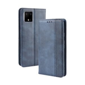 Magnetic Buckle Retro Crazy Horse Texture Horizontal Flip Leather Case for Google Pixel 4 , with Holder & Card Slots & Photo Frame(Blue) (OEM)