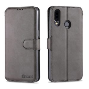 For Samsung Galaxy A20s AZNS Calf Texture Horizontal Flip Leather Case, with Holder & Card Slots & Wallet & Photo Frame(Grey) (AZNS) (OEM)