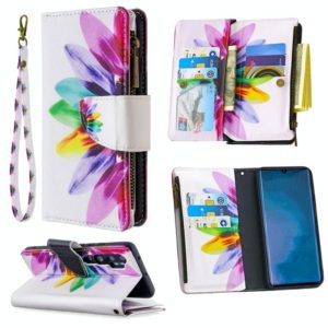 For Xiaomi Mi CC9 Pro / Note 10 Colored Drawing Pattern Zipper Horizontal Flip Leather Case with Holder & Card Slots & Wallet(Sun Flower) (OEM)