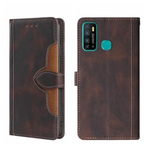 For Infinix Hot 9 / Note 7 Lite X655C Skin Feel Straw Hat Magnetic Buckle Leather Phone Case(Brown) (OEM)