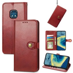 For Nokia XR 20 Solid Color Leather Buckle Phone Case with Lanyard & Photo Frame & Card Slot & Wallet & Stand Function(Red) (OEM)