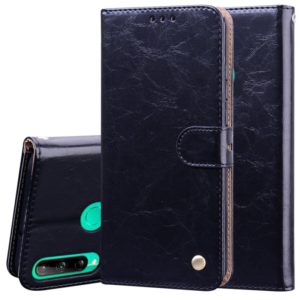 For Huawei P40 lite E Business Style Oil Wax Texture Horizontal Flip Leather Case with Holder & Card Slots & Wallet(Black) (OEM)