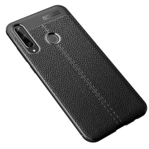 For Huawei Y6P Litchi Texture TPU Shockproof Case(Black) (OEM)