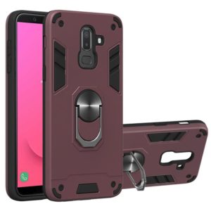 For Samsung Galaxy J8 (2018) 2 in 1 Armour Series PC + TPU Protective Case with Ring Holder(Wine Red) (OEM)