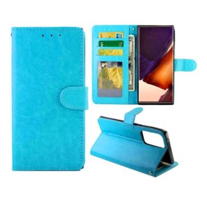 For Samsung Galaxy Note20 Ultra 5G Crazy Horse Texture Leather Horizontal Flip Protective Case with Holder & Card Slots & Wallet & Photo Frame(baby Blue) (OEM)