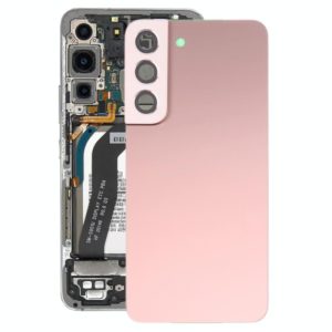For Samsung Galaxy S22 5G SM-S901B Battery Back Cover with Camera Lens Cover (Pink) (OEM)