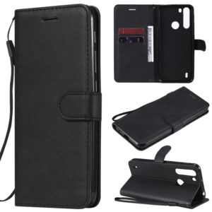 For Motorola Moto One Fuson Solid Color Horizontal Flip Protective Leather Case with Holder & Card Slots & Wallet & Photo Frame & Lanyard(Black) (OEM)