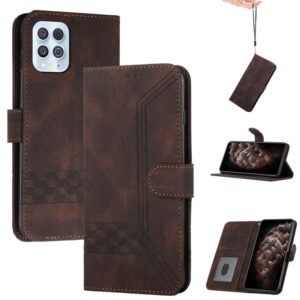 For Motorola Edge S / G100 Cubic Skin Feel Flip Leather Phone Case(Dark Brown) (OEM)