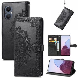 For OnePlus Nord N20 5G Mandala Flower Embossed Leather Case(Black) (OEM)