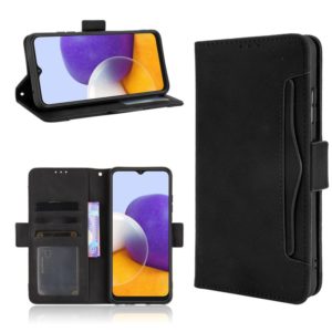 For Samsung Galaxy A22 5G Skin Feel Calf Pattern Horizontal Flip Leather Case with Holder & Card Slots & Photo Frame(Black) (OEM)