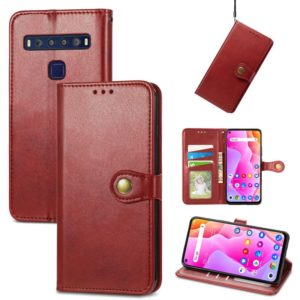 For TCL 10L Solid Color Leather Buckle Phone Case(Red) (OEM)