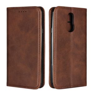 For LG Q7 Calf Texture Magnetic Horizontal Flip Leather Case with Holder & Card Slots & Wallet(Brown) (OEM)