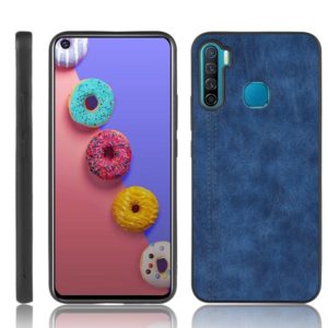 For Infinix S5 / S5 Lite/ X652 Shockproof Sewing Cow Pattern Skin PC + PU + TPU Case(Blue) (OEM)