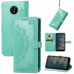 For Nokia C20 Mandala Embossing Pattern Horizontal Flip Leather Case with Holder & Card Slots & Wallet & Lanyard(Green) (OEM)