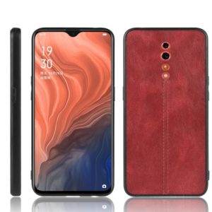 For Oppo Reno Z Shockproof Sewing Cow Pattern Skin PC + PU + TPU Case(Red) (OEM)