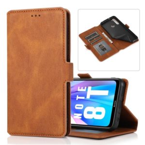 For Xiaomi Redmi Note 8T Retro Magnetic Closing Clasp Horizontal Flip Leather Case with Holder & Card Slots & Photo Frame & Wallet(Brown) (OEM)