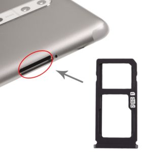 SIM Card Tray + SIM Card Tray / Micro SD Card Tray for Nokia 8 / N8 TA-1012 TA-1004 TA-1052 (Black) (OEM)