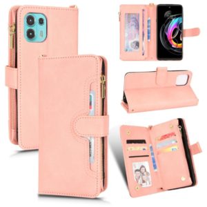 For Motorola Edge 20 Lite / Edge 20 Fusion Litchi Texture Zipper Leather Phone Case(Pink) (OEM)