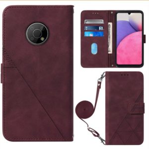 For Nokia G300 Crossbody 3D Embossed Flip Leather Phone Case(Wine Red) (OEM)