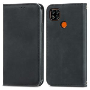 For Xiaomi Redmi 9A Retro Skin Feel Business Magnetic Horizontal Flip Leather Case With Holder & Card Slots & Wallet & Photo Frame(Black) (OEM)