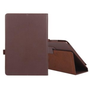 For Amazon Fire HD 10 2021 Litchi Texture Solid Color Horizontal Flip Leather Case with Holder & Pen Slot(Brown) (OEM)