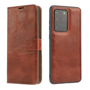 For Samsung Galaxy S20 Ultra Crazy Horse Texture Detachable Magnetic Back Cover Horizontal Flip Leather Case with Holder & Card Slots & Photo Frame & Wallet(Brown) (OEM)