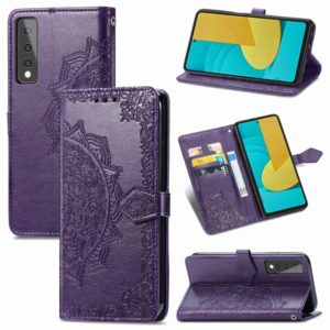 For LG Stylo 7 Mandala Flower Embossed Horizontal Flip Leather Case with Bracket / Card Slot / Wallet / Lanyard(Purple) (OEM)