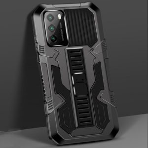 For Xiaomi Poco M3 Vanguard Warrior All Inclusive Double-color Shockproof TPU + PC Protective Case with Holder(Black) (OEM)