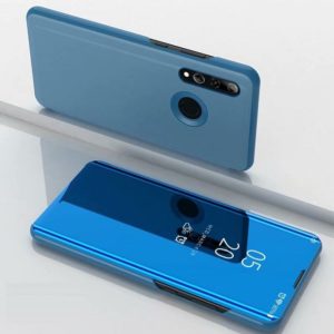 For Huawei P Smart 2020 Plated Mirror Horizontal Flip Leather Case with Holder(Blue) (OEM)