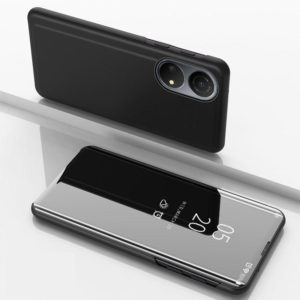 For Honor X7 2022 / X7 Play / Huawei Enjoy 30 Plus Plated Mirror Horizontal Flip Leather Case(Black) (OEM)