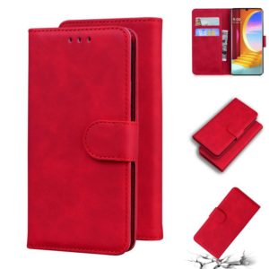 For LG Velvet / G9 Skin Feel Pure Color Flip Leather Phone Case(Red) (OEM)