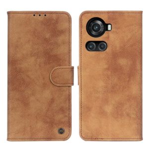 For OnePlus Ace / 10R Antelope Texture Magnetic Buckle Leather Phone Case(Brown) (OEM)