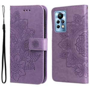 For Infinix Note 11 Pro/Note 11s 7-petal Flowers Embossing Pattern Horizontal Flip Leather Case(Light Purple) (OEM)