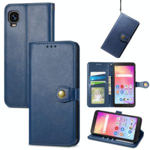 For TCL A509DL / A3 Solid Color Leather Buckle Phone Case(Blue) (OEM)