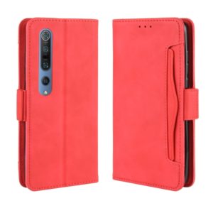 For Xiaomi Mi 10 / Mi 10 Pro 5G Wallet Style Skin Feel Calf Pattern Leather Case with Separate Card Slots(Red) (OEM)