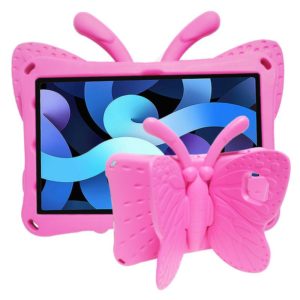 For Galaxy Tab A7 10.4 2020 T500/T505 Butterfly Bracket Style EVA Children Falling Proof Cover Protective Case(Rose Red) (OEM)
