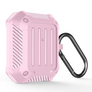 Wireless Earphones Shockproof Carbon Fiber Luggage TPU Protective Case For AirPods 1/2(Pink) (OEM)