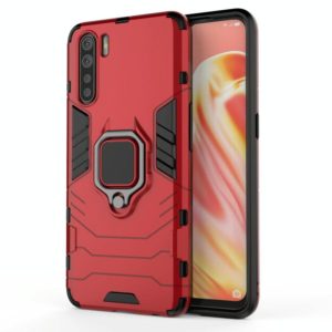 For OPPO A91 PC + TPU Shockproof Protective Case with Magnetic Ring Holder(Red) (OEM)