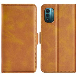 For Nokia G11/G21 Dual-side Magnetic Buckle Leather Phone Case(Yellow) (OEM)