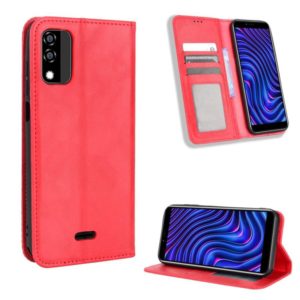 For BLU C5 Max 2022 Magnetic Buckle Retro Texture Leather Phone Case(Red) (OEM)
