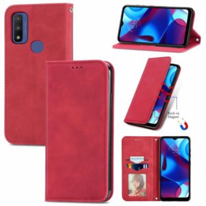 For Motorola Moto G Pure Retro Skin Feel Magnetic Horizontal Flip Leather Case(Red) (OEM)