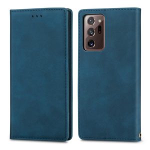 For Samsung Galaxy Note20 Ultra Retro Skin Feel Business Magnetic Horizontal Flip Leather Case with Holder & Card Slots & Wallet & Photo Frame(Blue) (OEM)