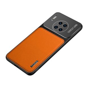 For Huawei Mate 30 Frosted Metal + Leather Texture Protective Case (Orange) (OEM)