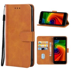 For Tecno F2 Leather Phone Case(Brown) (OEM)