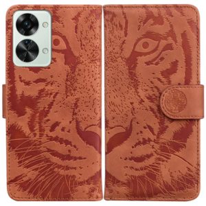 For OnePlus Nord 2T Tiger Embossing Pattern Horizontal Flip Leather Phone Case(Brown) (OEM)